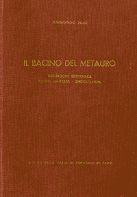 Copertina del volume 'Il bacino del Metauro' di Raimondo Selli, 1954, Cassa di Risparmio di Fano