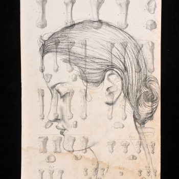 12. Omar Galliani, OMAR _ ROMA _ AMOR, 2011, carboncino su carta antica, 35×50 cm